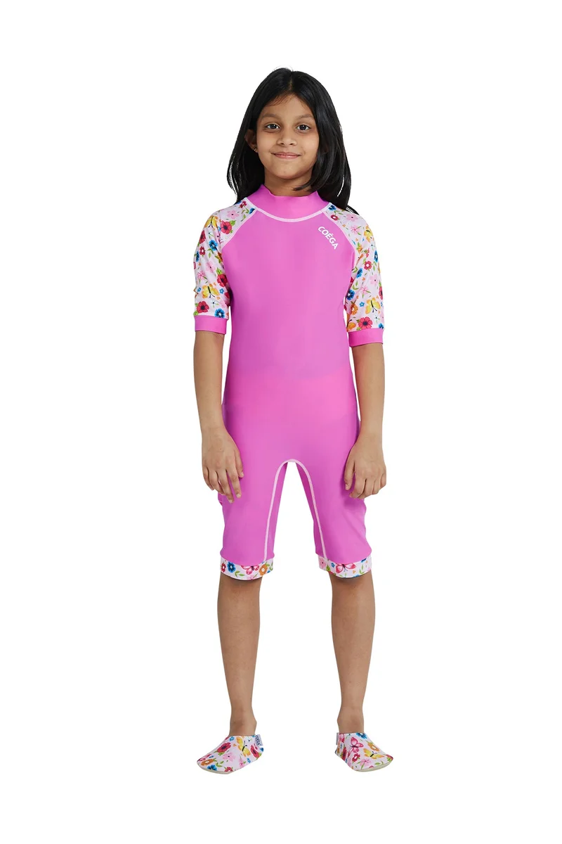 COEGA SUNWEAR COEGA  Girls Kids One-piece Swimsuit - Pink Rosey Flowers
